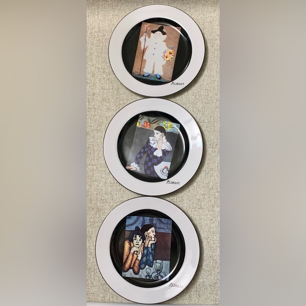 🍀 PICASSO Vintage Wall Decor/Plate Picasso Living Arlequin/ColorWhite🍀#PICASSO